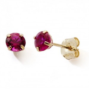 Boucles oreilles 375 OR JAUNE OXYDE ROUGE 4MM